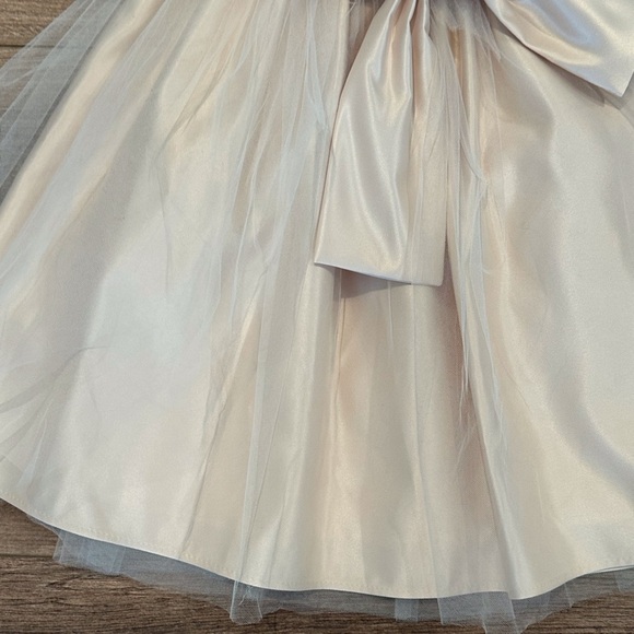 Sweet Kids Girls 3T SK781 Champagne Satin and Pearl with Tulle - Picture 6 of 12